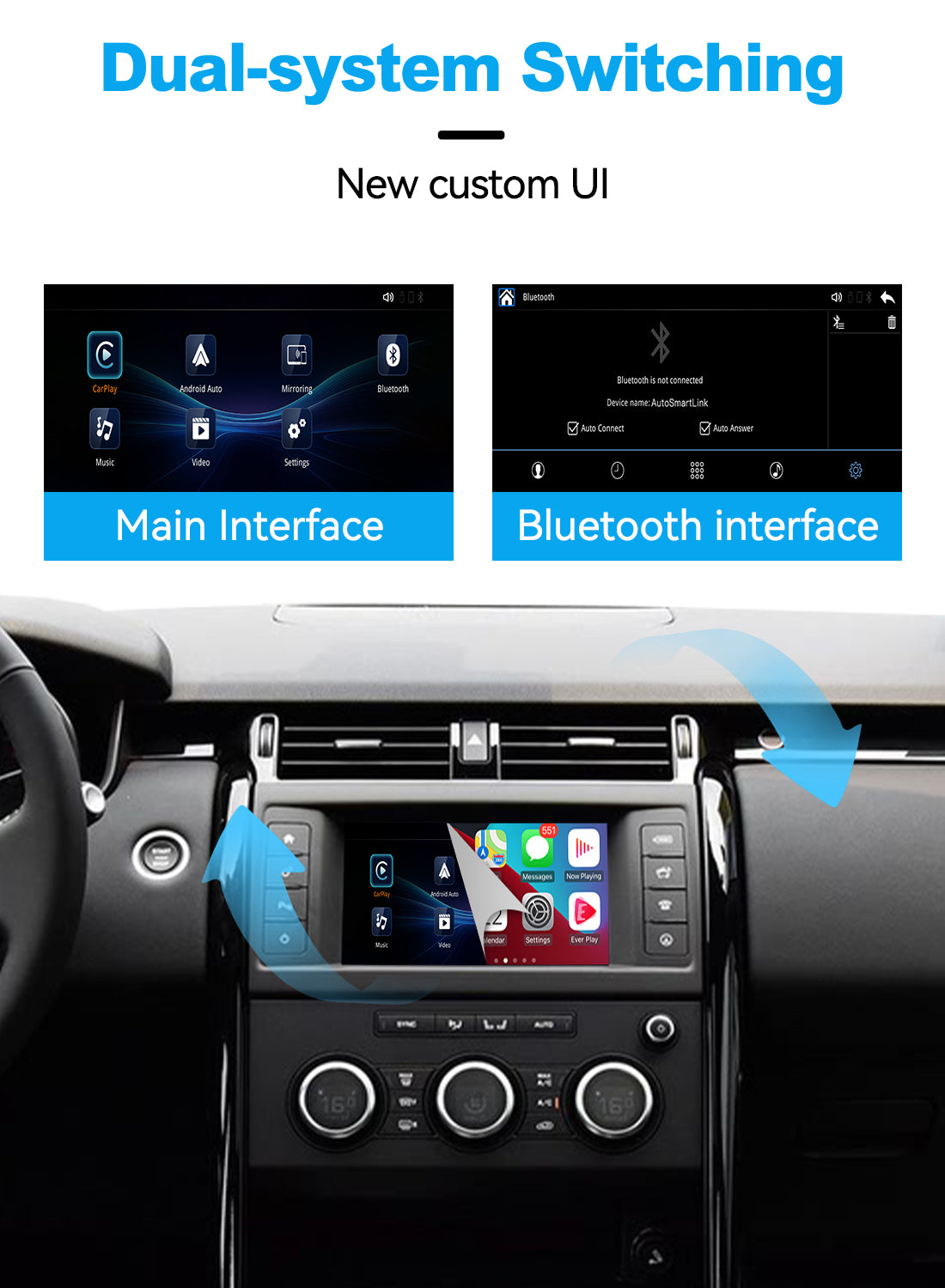 (WZLR-1) New Joyeauto 2016-2019 Discovery 5 Discovery Sport Range Rover Evoque Jaguar XE XF F-Type F-Pace Harman Head Unit WiFi Wireless Apple CarPlay AirPlay Android Auto Retrofit - detail 2