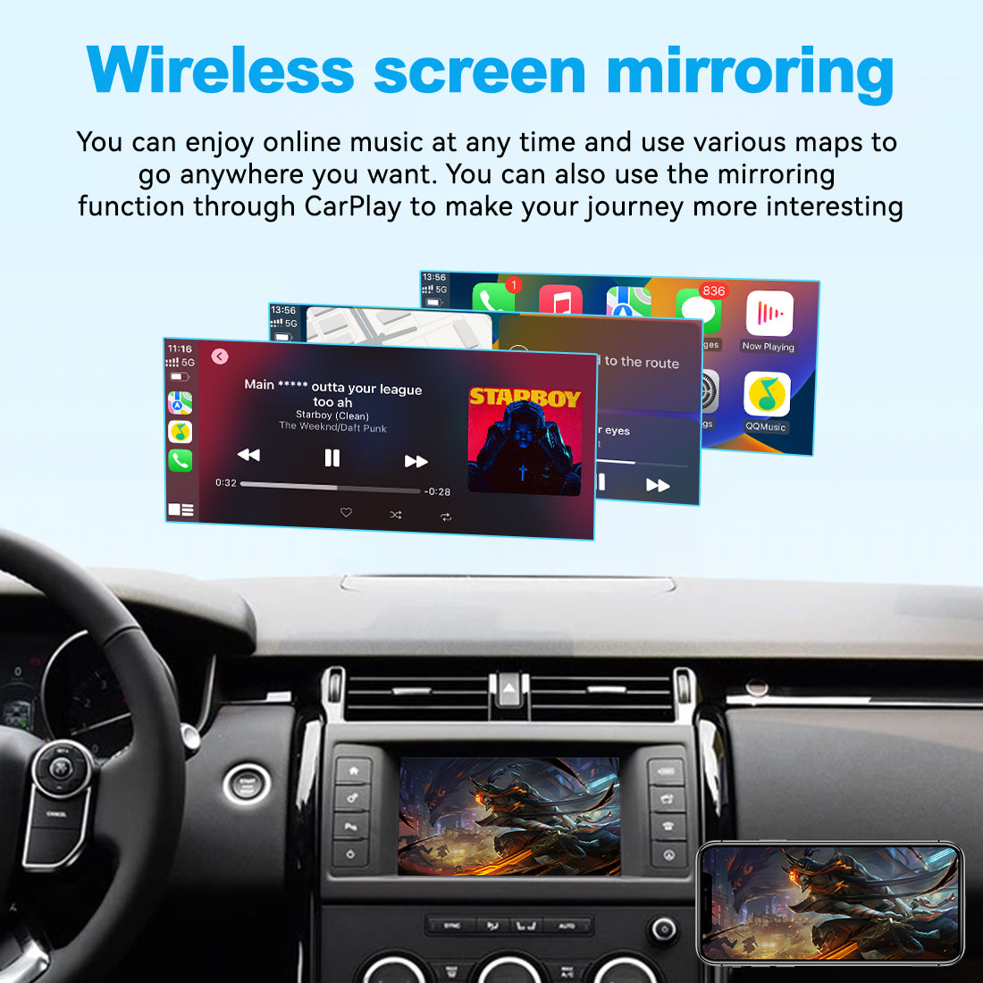 (WZLR-1) New Joyeauto 2016-2019 Discovery 5 Discovery Sport Range Rover Evoque Jaguar XE XF F-Type F-Pace Harman Head Unit WiFi Wireless Apple CarPlay AirPlay Android Auto Retrofit - detail 7