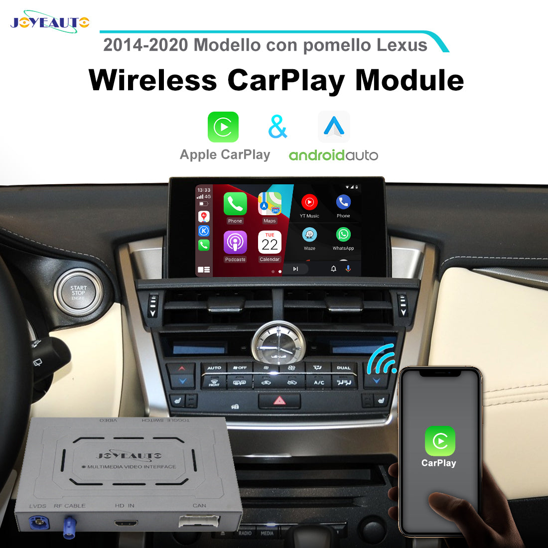 PCパーツ ワイヤレスCarPlay AndroidAuto インターフェイスモジュール