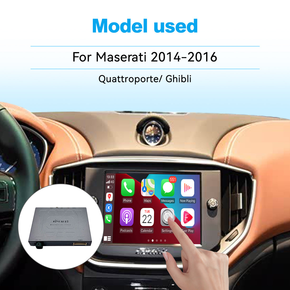 (WZMA-1) Joyeauto WiFi Wireless Apple CarPlay Android Auto Upgrade for Maserati Quattroporte Ghibli 2014-2017MY with Rear Camera - detail 2