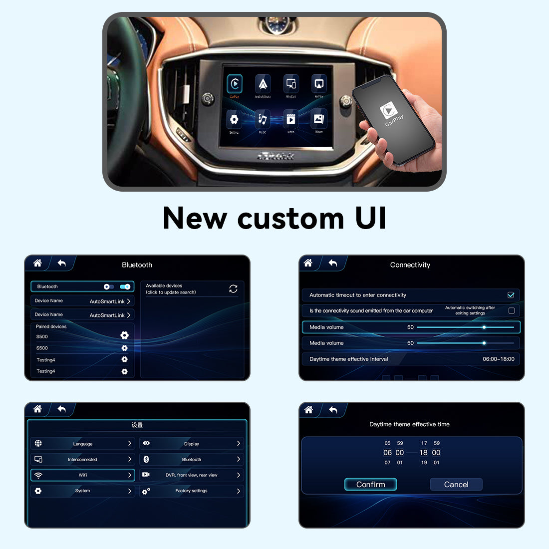 (WZMA-1) Joyeauto WiFi Wireless Apple CarPlay Android Auto Upgrade for Maserati Quattroporte Ghibli 2014-2017MY with Rear Camera - detail 5