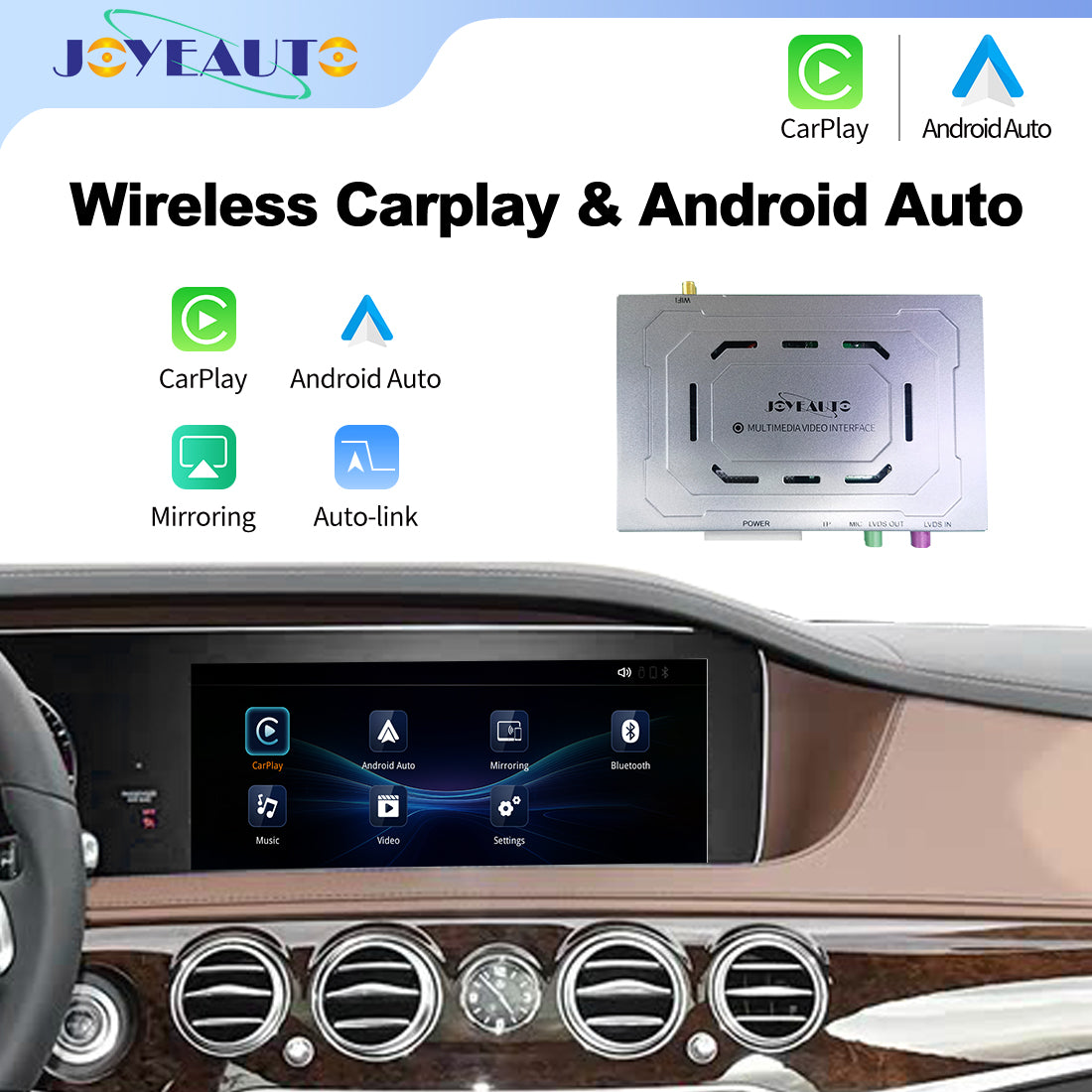 (WZME-4) Joyeauto Mercedes-Benz NTG5.5 2016-2020 AMG C E S Class w206 w212 w222 WiFi Wireless Apple CarPlay AirPlay Android auto Hicar Interface - detail 2