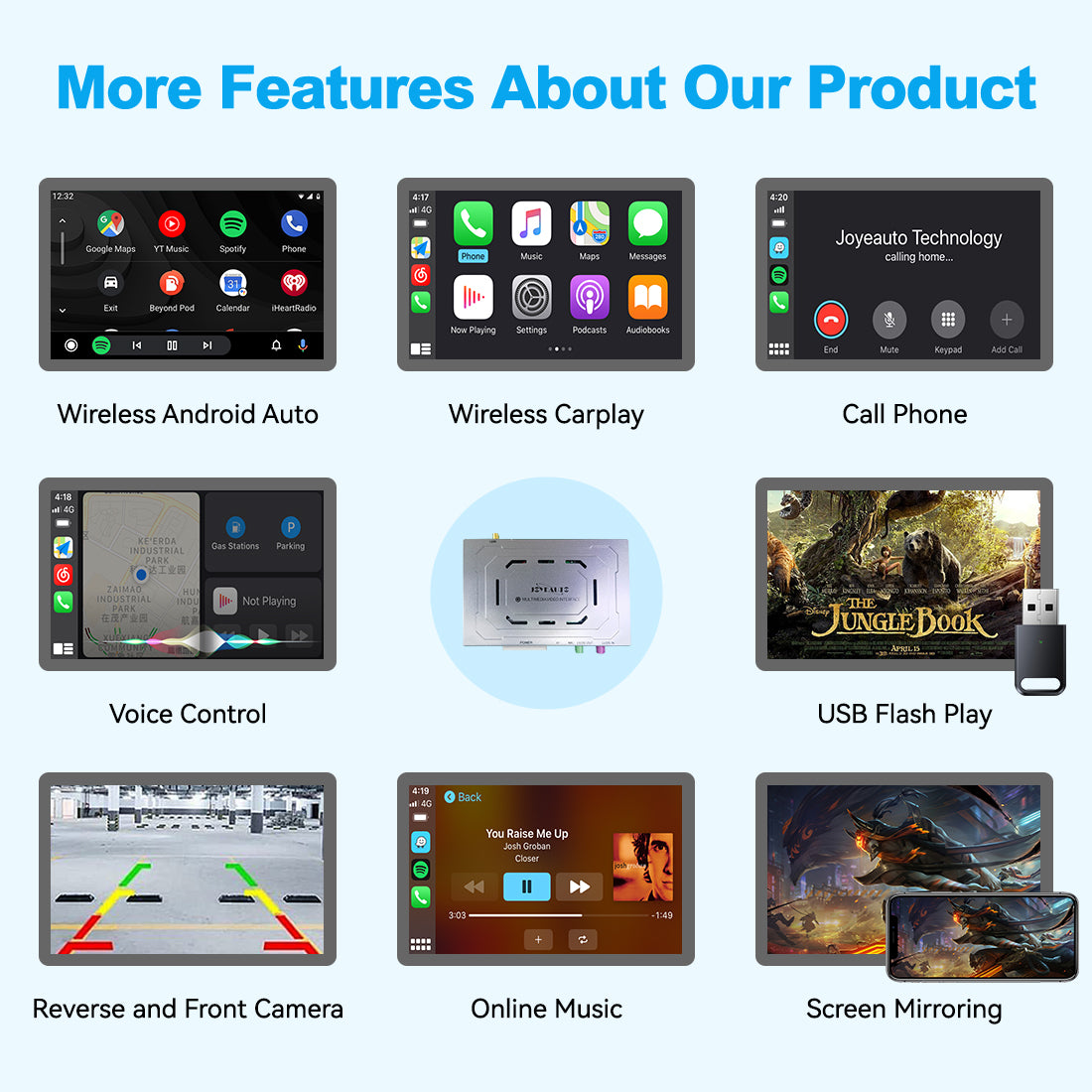 (WZME-4) Joyeauto Mercedes-Benz NTG5.5 2016-2020 AMG C E S Class w206 w212 w222 WiFi Wireless Apple CarPlay AirPlay Android auto Hicar Interface - detail 6