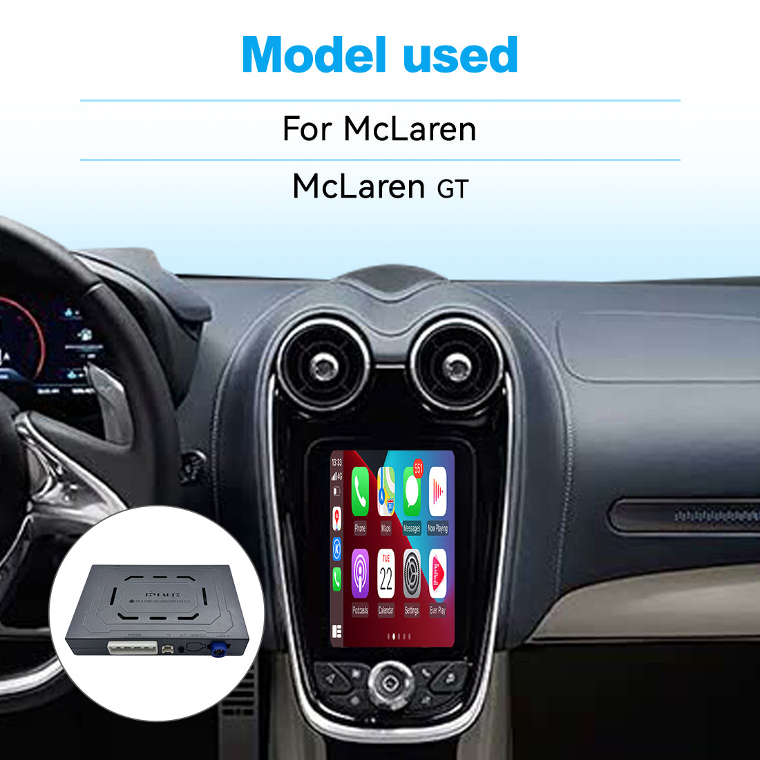 (WZML-2)JoyeAuto Wireless Apple Carplay AirPlay Android Auto Mirror-Link Interface for McLaren GT Plug and Play - detail 2