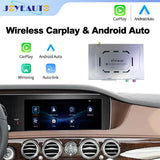 JoyeAuto WJME-7 multimedia interface module for Mercedes-Benz NTG5.5 8-inch systems with Apple CarPlay, Android Auto, AirPlay, and Autolink features