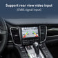 Porsche PCM 3.1 interface displaying a rear view camera through CVBS video input