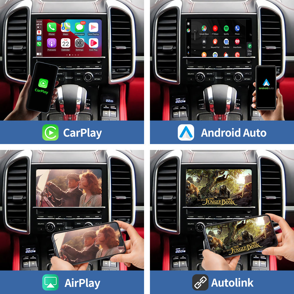 Porsche PCM 3.1 interface supporting Apple CarPlay, Android Auto, AirPlay and Autolink screen mirroring