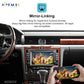 JoyeAuto wired screen mirroring feature for compatible Volkswagen Phaeton factory displays, showing smartphone gaming content mirrored onto the original car screen using an iPhone or Android phone.