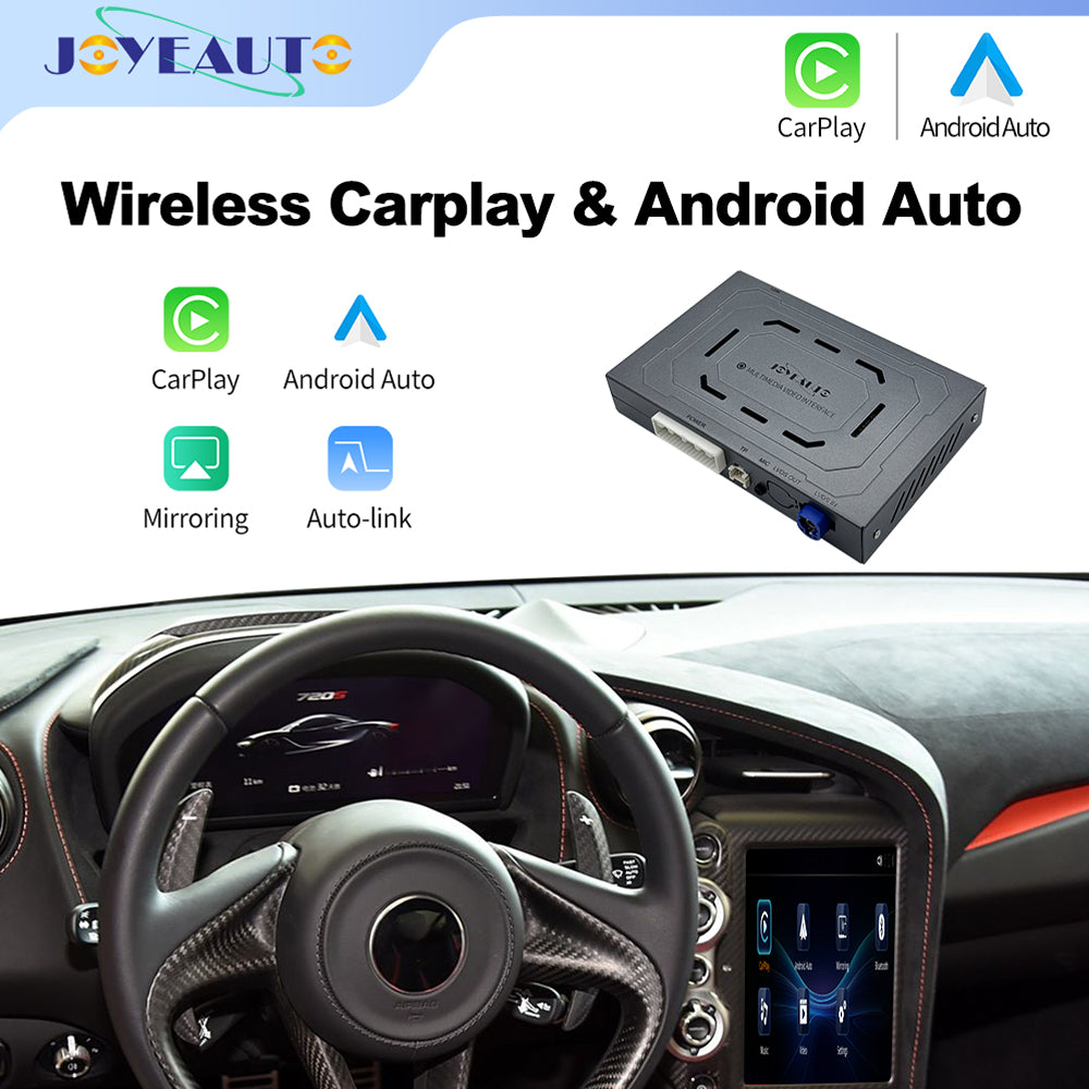 Wireless CarPlay and Android Auto multimedia interface module installed in a McLaren 720S