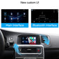Volvo infotainment display switching between the original system and custom CarPlay interface