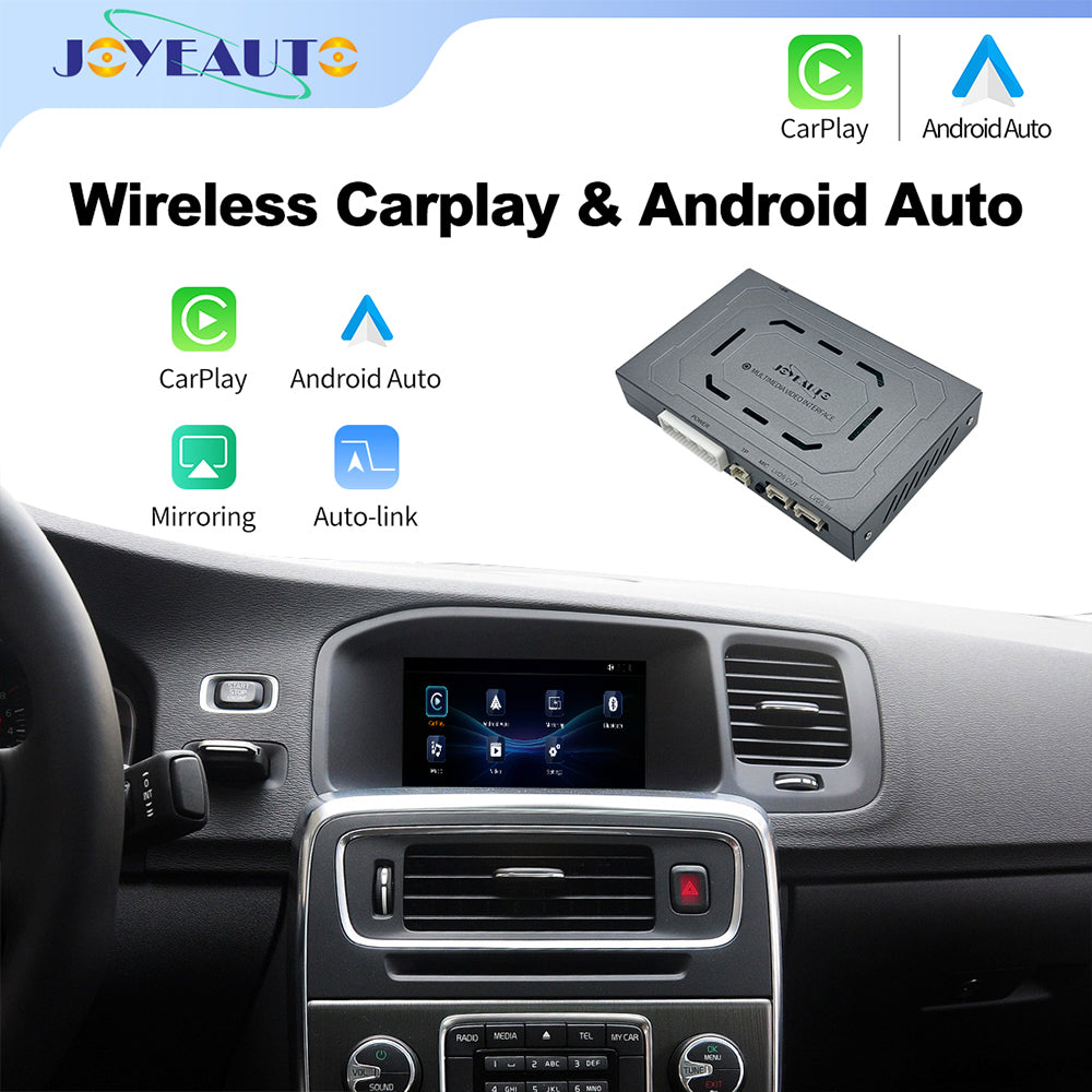 JoyeAuto wireless CarPlay and Android Auto retrofit module for pre-2014 Volvo S60, S80, XC60, V60 and V40