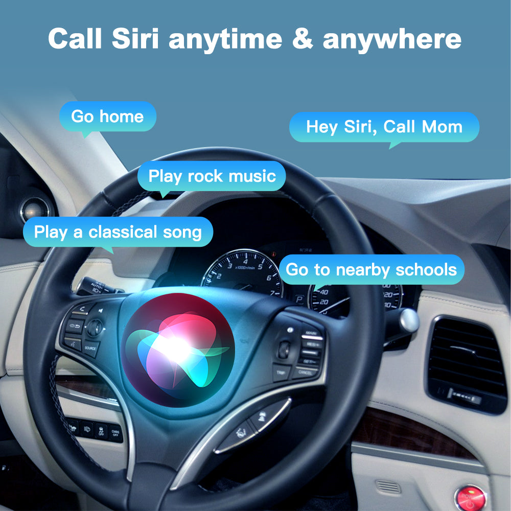 Apple CarPlay Siri voice control for calls, navigation and music in an Acura