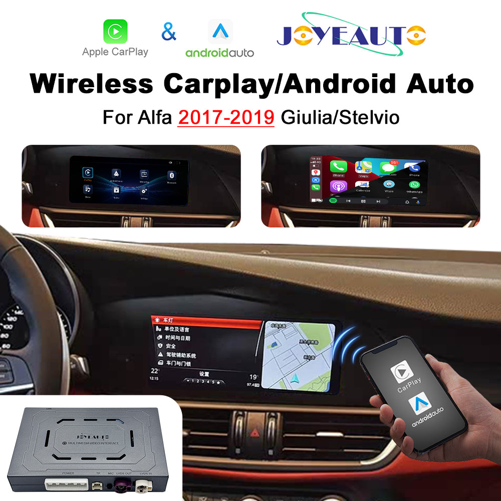 (WZAF-1) JoyeAuto Alfa Wireless Apple Carplay AirPlay Android Auto Interface for 2017 2018 2019 Alfa Giulia Stelvio Mirror-link Plug and Play