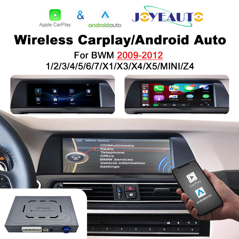 (WZBM-3) Joyeauto BMW CIC 1 3 5 6 7 X1 X3 X5 X6 MINI 2009- 2012 Wireless Apple CarPlay Airplay Android Auto Interface Retrofit