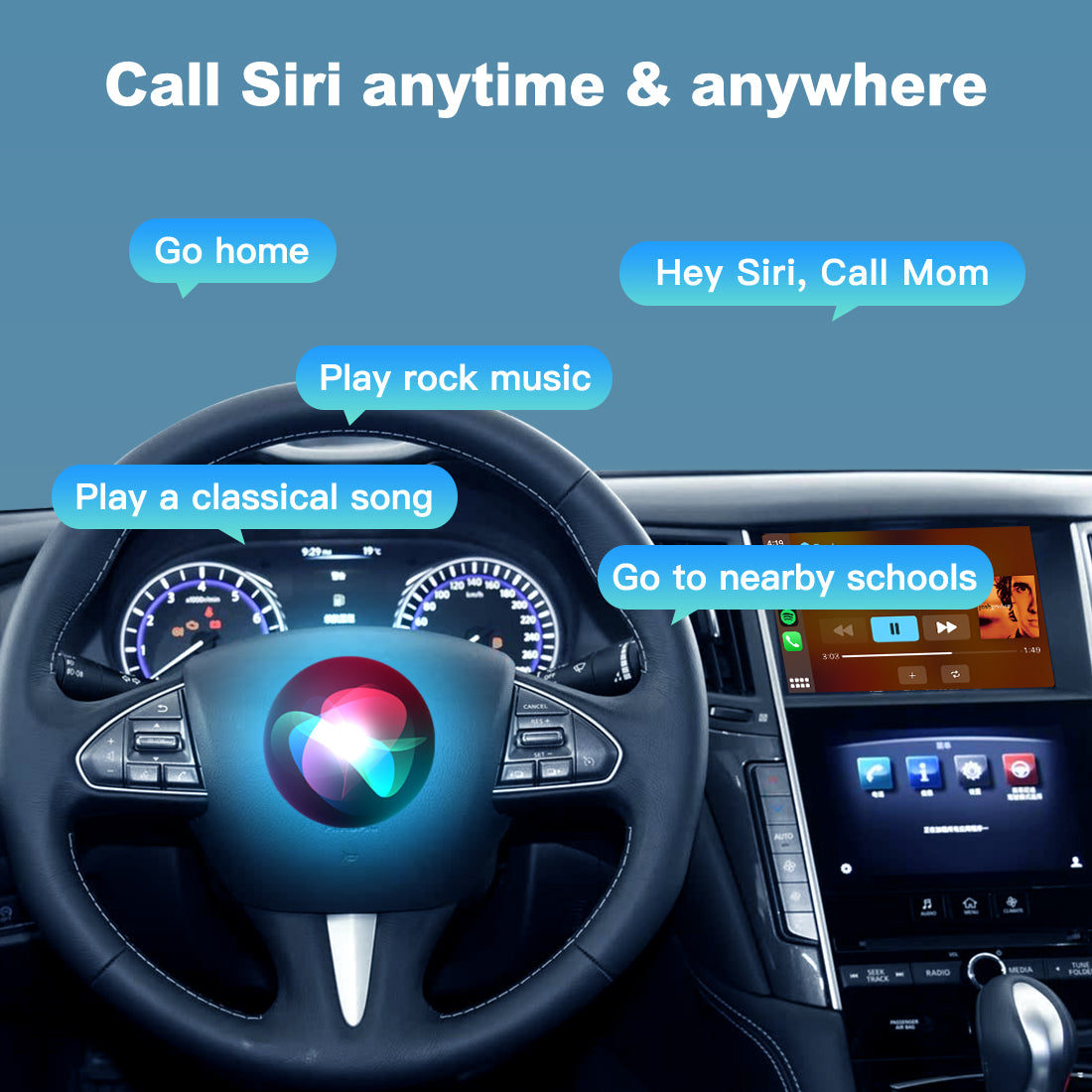 (WZIN-1) New Joyeauto Carplay Module Retrofit for 2015-2019 Infiniti Q50 Q60 Q50L QX50 WiFi Wireless Apple CarPlay AirPlay Android Auto - detail 7