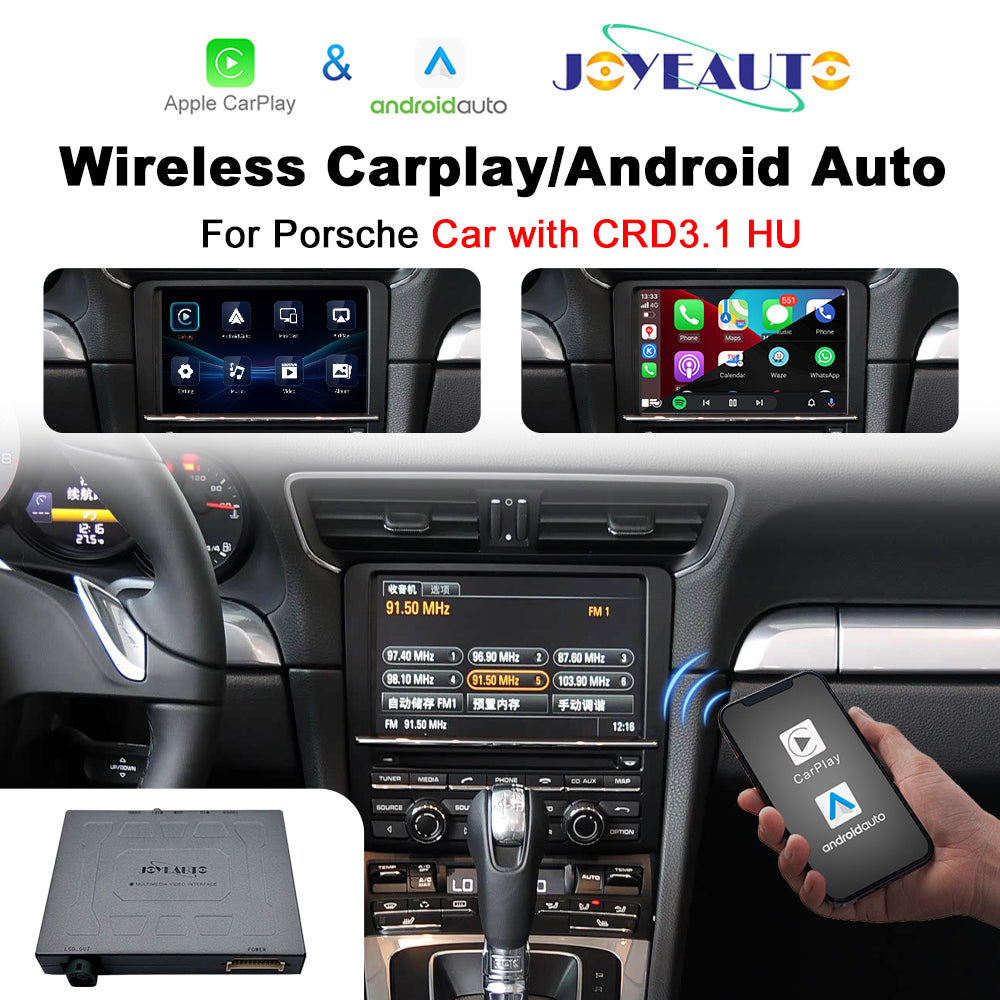 (WZPO-3) JoyeAuto Wireless Apple Carplay AirPlay Android Auto Interface for 2003-2009 Porsche CDR CRD31