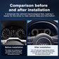 Before and after installation comparison of Joyeauto 12.3-inch Android LCD digital instrument cluster for Audi Q5 (2009-2018), showing the upgrade from the original analog dashboard to a modern virtual cockpit display with wireless CarPlay and Android Auto integration.
