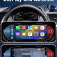 Joyeauto 10-inch Linux LCD digital instrument cluster for BMW 1 Series E87 with wireless CarPlay and Autolink support, featuring smartphone integration, navigation, music streaming, and multimedia functions on the virtual cockpit display.