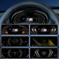 Joyeauto 10-inch Linux LCD digital instrument cluster for BMW 3 Series E90 E91 E92 E93 showcasing multiple virtual cockpit display themes with customizable dashboard layouts, wireless CarPlay, and phone mirroring support.