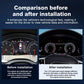 Before and after installation comparison of Joyeauto 12.3 inch LCD Digital Instrument Cluster for Audi A6 and A7 2013-2018 showing upgraded virtual cockpit display with Wireless CarPlay and AirPlay functionality