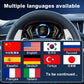 Joyeauto 10-inch Linux LCD Digital Instrument Cluster for BMW X1 E84 (2006-2013) featuring multi-language support including English, German, French, Italian, Spanish, Japanese, Korean, Russian and Chinese, with Wireless CarPlay, phone mirroring and Linux virtual cockpit retrofit functionality.