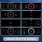 Joyeauto 12.3-inch Linux LCD Digital Instrument Cluster for Porsche Cayenne 955 (2002-2010) showcasing 8 customizable UI display themes, including classic gauges, sport layouts and modern digital cockpit designs, with Wireless CarPlay, Android Auto and Linux virtual cockpit retrofit.