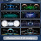 Joyeauto 12.3-inch Linux LCD digital instrument cluster for Mercedes-Benz E-Class W212 featuring 8 customizable UI display themes