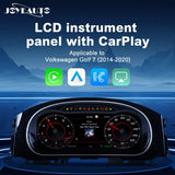 Joyeauto 12.3-inch Linux LCD digital instrument cluster with wireless CarPlay and Android Auto for Volkswagen Golf 7 MK7 MK7.5